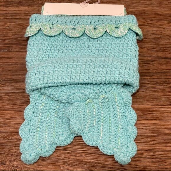 NWT So’ Dorable 2 Piece Crochet Mermaid Newborn Set  Aqua Blue - Picture 4 of 6